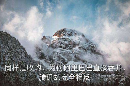 同樣是收購，為何阿里巴巴直接吞并，騰訊卻完全相反