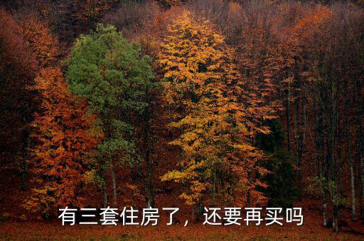 有三套住房了，還要再買(mǎi)嗎