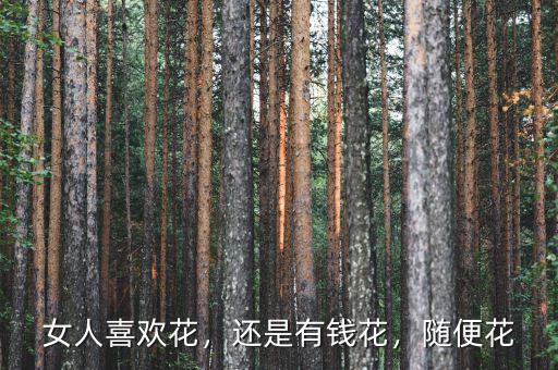 女人喜歡花，還是有錢花，隨便花