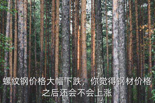 螺紋鋼價(jià)格大幅下跌，你覺得鋼材價(jià)格之后還會不會上漲