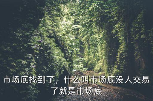 市場(chǎng)底找到了，什么叫市場(chǎng)底沒(méi)人交易了就是市場(chǎng)底