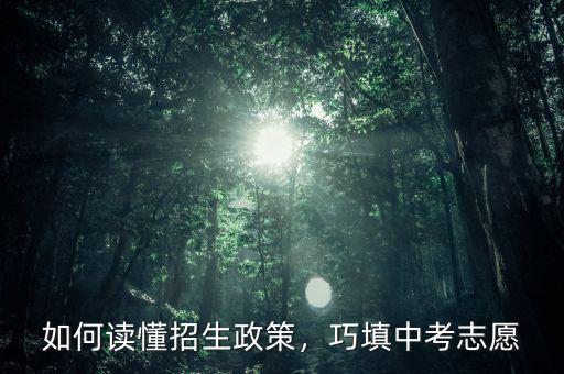如何讀懂招生政策，巧填中考志愿