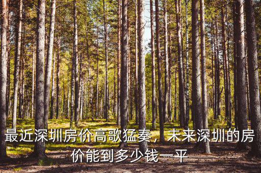 最近深圳房?jī)r(jià)高歌猛奏，未來(lái)深圳的房?jī)r(jià)能到多少錢一平