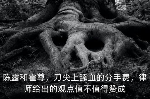 陳露和霍尊，刀尖上舔血的分手費，律師給出的觀點值不值得贊成