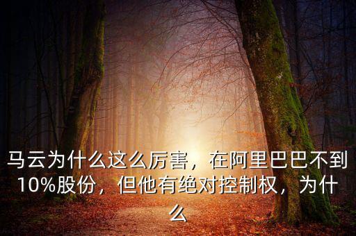 馬云為什么這么厲害，在阿里巴巴不到10%股份，但他有絕對(duì)控制權(quán)，為什么