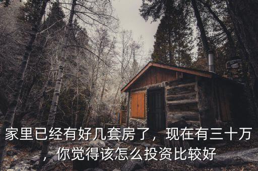 家里已經(jīng)有好幾套房了，現(xiàn)在有三十萬，你覺得該怎么投資比較好