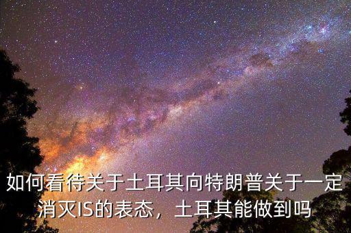 如何看待關(guān)于土耳其向特朗普關(guān)于一定消滅IS的表態(tài)，土耳其能做到嗎