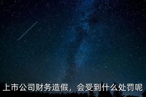上市公司財(cái)務(wù)造假，會(huì)受到什么處罰呢