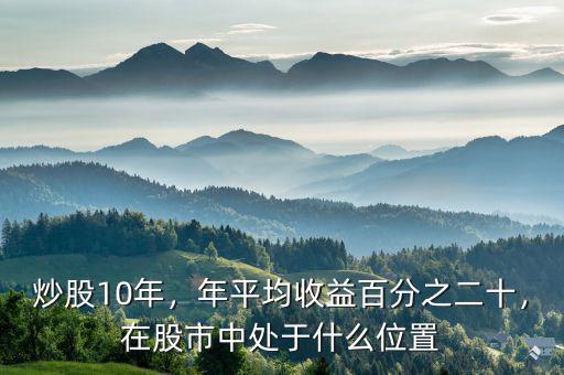 炒股10年，年平均收益百分之二十，在股市中處于什么位置