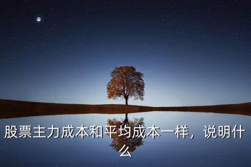 股票主力成本和平均成本一樣，說明什么