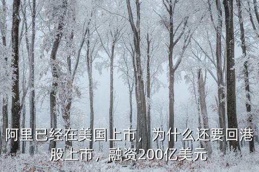 阿里已經(jīng)在美國上市，為什么還要回港股上市，融資200億美元