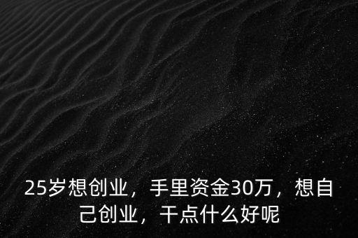 25歲想創(chuàng)業(yè)，手里資金30萬，想自己創(chuàng)業(yè)，干點什么好呢