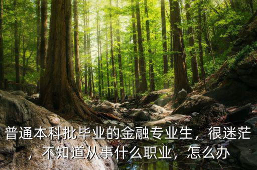 普通本科批畢業(yè)的金融專業(yè)生，很迷茫，不知道從事什么職業(yè)，怎么辦