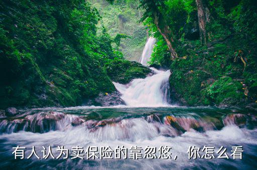 有人認(rèn)為賣保險的靠忽悠，你怎么看