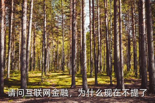 請(qǐng)問互聯(lián)網(wǎng)金融，為什么現(xiàn)在不提了