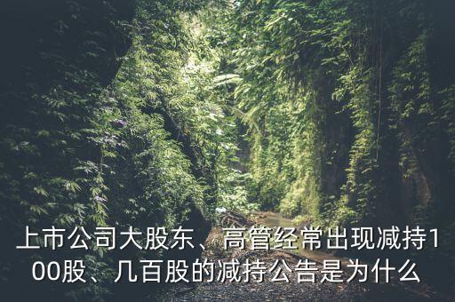 上市公司大股東、高管經(jīng)常出現(xiàn)減持100股、幾百股的減持公告是為什么