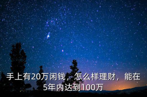手上有20萬閑錢，怎么樣理財，能在5年內(nèi)達到100萬