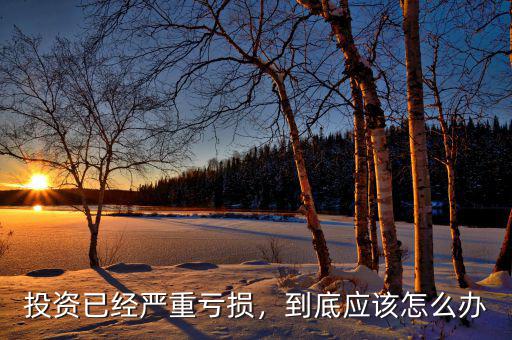 投資已經(jīng)嚴(yán)重虧損，到底應(yīng)該怎么辦