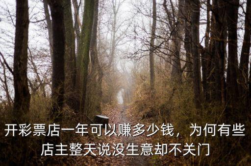 開彩票店一年可以賺多少錢，為何有些店主整天說沒生意卻不關(guān)門