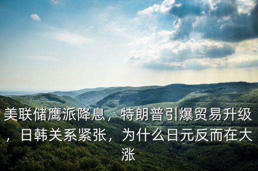 美聯(lián)儲鷹派降息，特朗普引爆貿(mào)易升級，日韓關(guān)系緊張，為什么日元反而在大漲