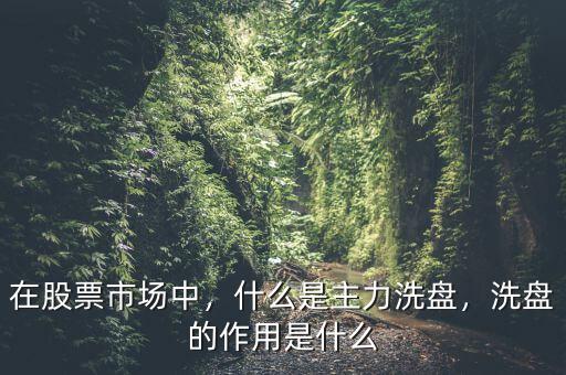 在股票市場中，什么是主力洗盤，洗盤的作用是什么