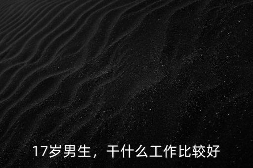 17歲男生，干什么工作比較好