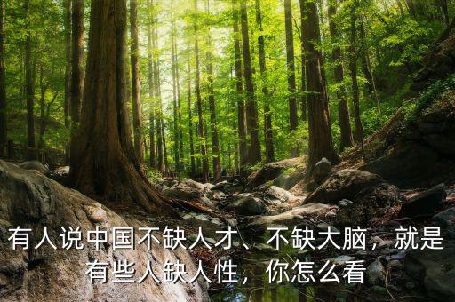 有人說中國不缺人才、不缺大腦，就是有些人缺人性，你怎么看
