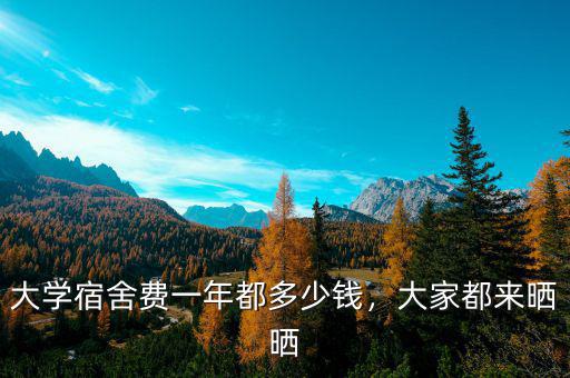 大學(xué)宿舍費(fèi)一年都多少錢，大家都來曬曬