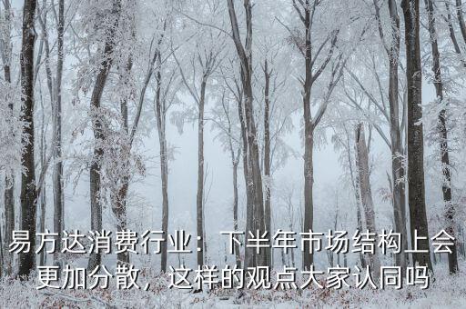 易方達(dá)消費(fèi)行業(yè)：下半年市場(chǎng)結(jié)構(gòu)上會(huì)更加分散，這樣的觀點(diǎn)大家認(rèn)同嗎