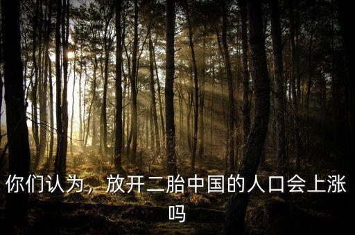 你們認為，放開二胎中國的人口會上漲嗎