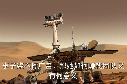 李子柒不打廣告，那她如何賺錢團(tuán)隊(duì)又有何意義