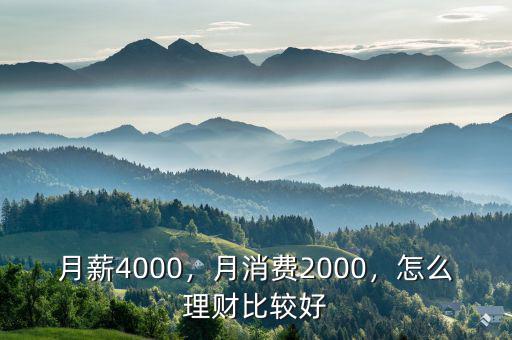 月薪4000，月消費(fèi)2000，怎么理財(cái)比較好