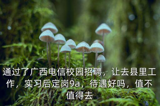 通過了廣西電信校園招聘，讓去縣里工作，實習后定崗9a，待遇好嗎，值不值得去