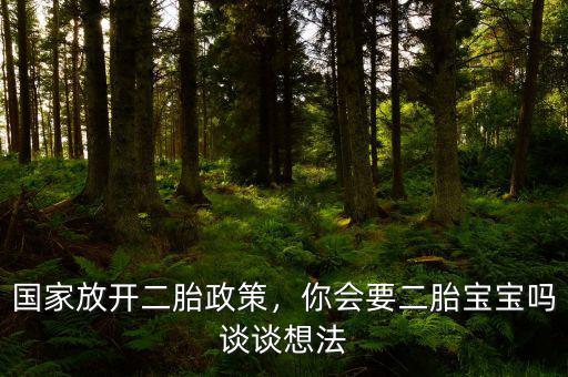 國家放開二胎政策，你會要二胎寶寶嗎談談想法