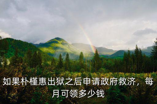 如果樸槿惠出獄之后申請(qǐng)政府救濟(jì)，每月可領(lǐng)多少錢