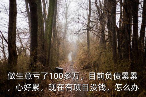 做生意虧了100多萬，目前負(fù)債累累，心好累，現(xiàn)在有項(xiàng)目沒錢，怎么辦