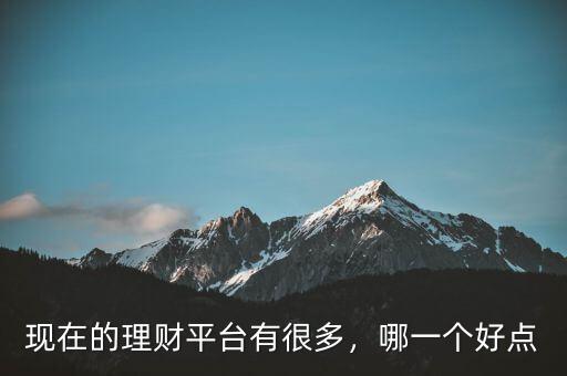 現(xiàn)在的理財平臺有很多，哪一個好點