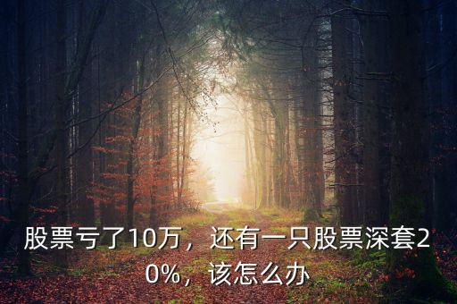 股票虧了10萬，還有一只股票深套20%，該怎么辦