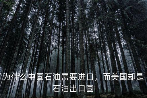 為什么中國石油需要進(jìn)口，而美國卻是石油出口國