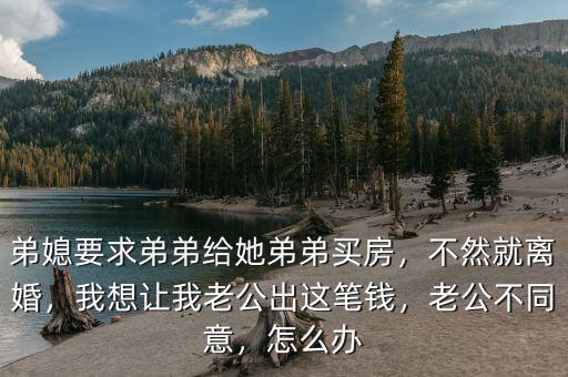 弟媳要求弟弟給她弟弟買房，不然就離婚，我想讓我老公出這筆錢，老公不同意，怎么辦