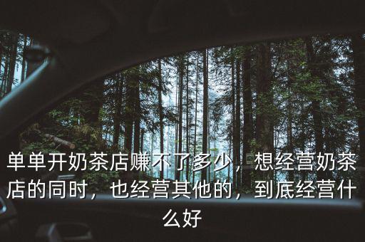 單單開奶茶店賺不了多少，想經(jīng)營奶茶店的同時，也經(jīng)營其他的，到底經(jīng)營什么好