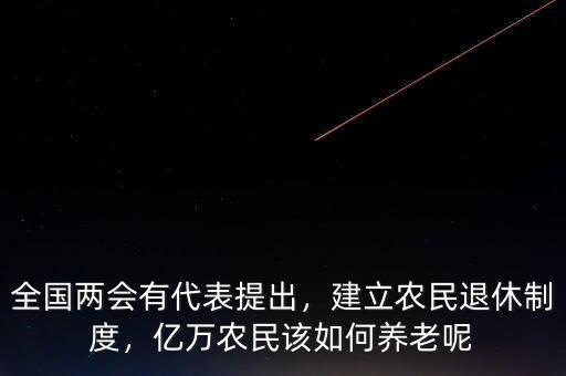 全國兩會(huì)有代表提出，建立農(nóng)民退休制度，億萬農(nóng)民該如何養(yǎng)老呢