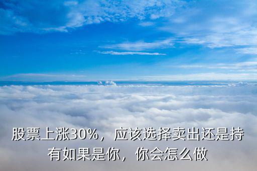 股票上漲30%，應(yīng)該選擇賣(mài)出還是持有如果是你，你會(huì)怎么做