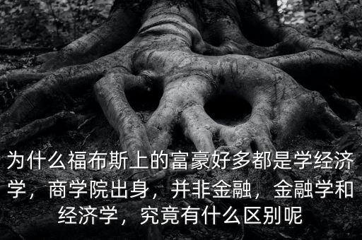 為什么福布斯上的富豪好多都是學(xué)經(jīng)濟(jì)學(xué)，商學(xué)院出身，并非金融，金融學(xué)和經(jīng)濟(jì)學(xué)，究竟有什么區(qū)別呢
