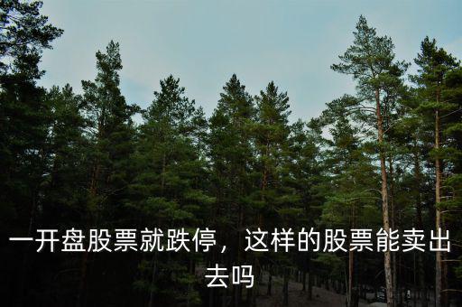 一開(kāi)盤(pán)股票就跌停，這樣的股票能賣(mài)出去嗎