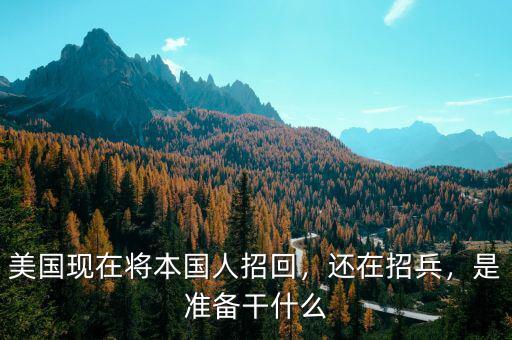 美國(guó)現(xiàn)在將本國(guó)人招回，還在招兵，是準(zhǔn)備干什么
