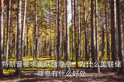 特朗普要求美聯(lián)儲(chǔ)降息，為什么美聯(lián)儲(chǔ)降息有什么好處