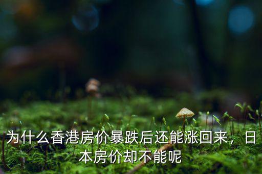 為什么香港房?jī)r(jià)暴跌后還能漲回來，日本房?jī)r(jià)卻不能呢
