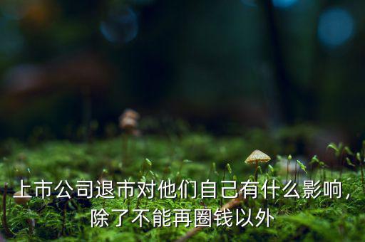 上市公司退市對他們自己有什么影響，除了不能再圈錢以外