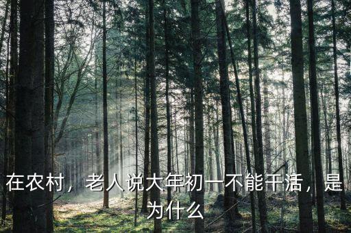 在農(nóng)村，老人說(shuō)大年初一不能干活，是為什么